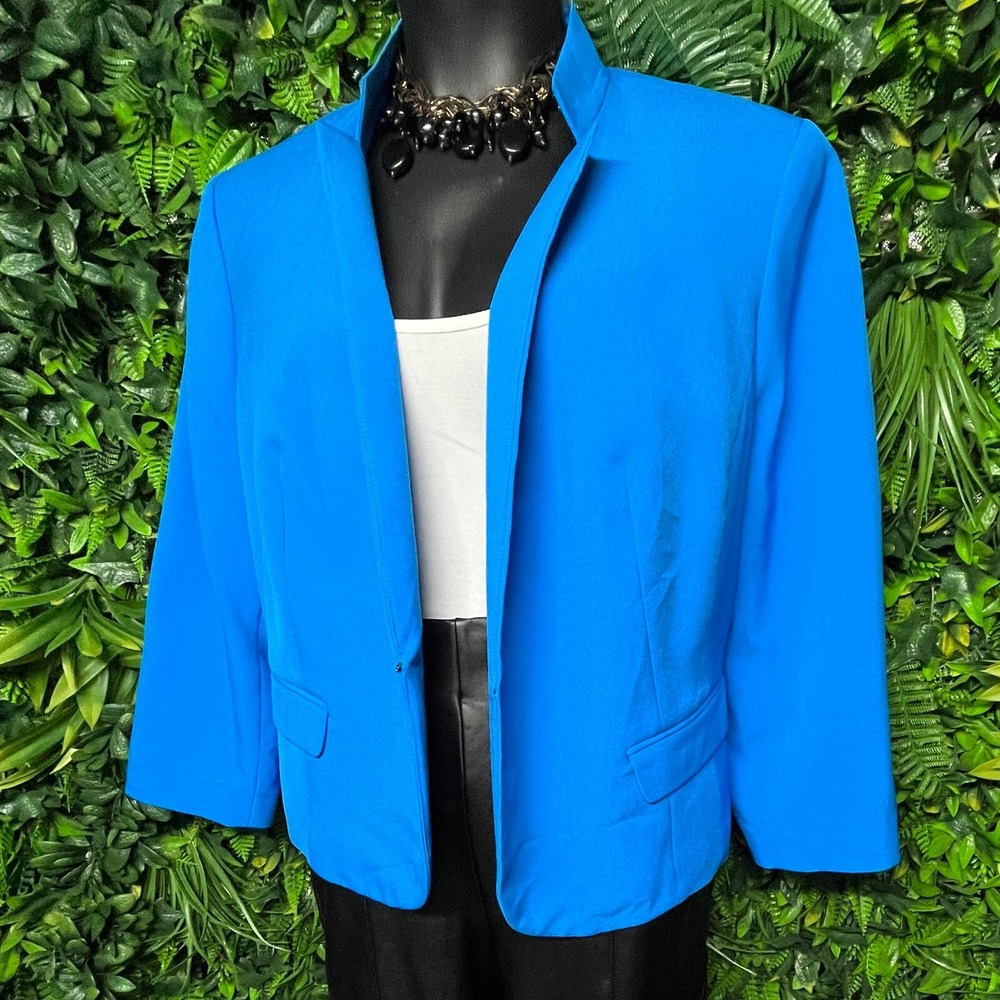 Jones Studio Women Jacket 20 Blue Collared Lined Blazer  1446‎